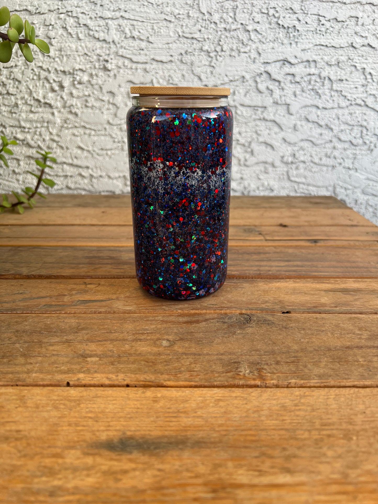 16OZ America Glass Snowglobe Cup