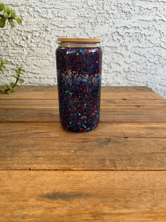 16OZ America Glass Snowglobe Cup