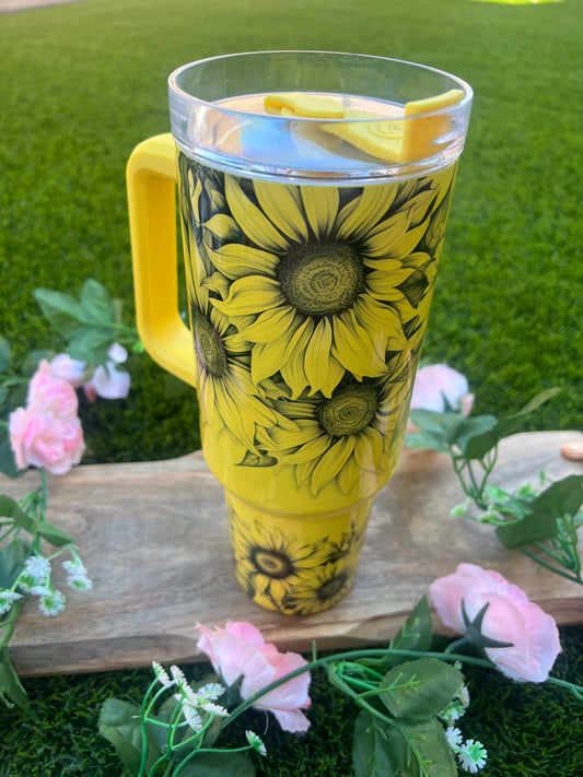 40oz Yellow Sunflower Quencher